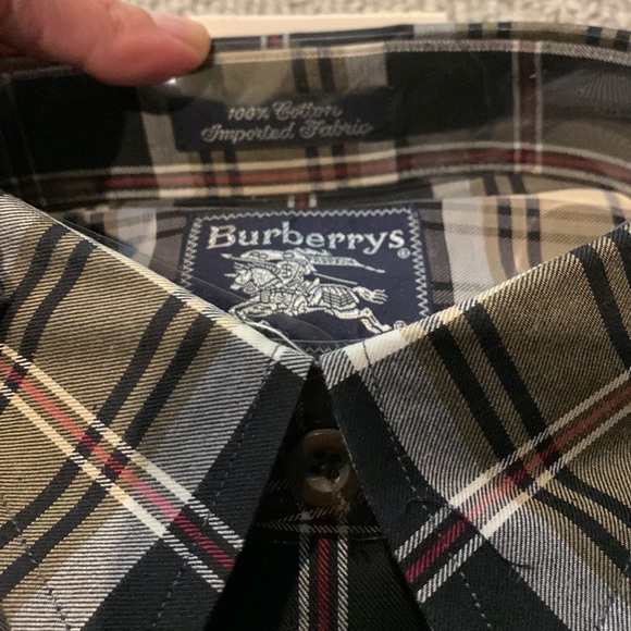 🎉HP🎉 NWT Burberrys Vintage Men’s Plaid Button Down 100% Cotton Shirt Size L - Picture 3 of 5